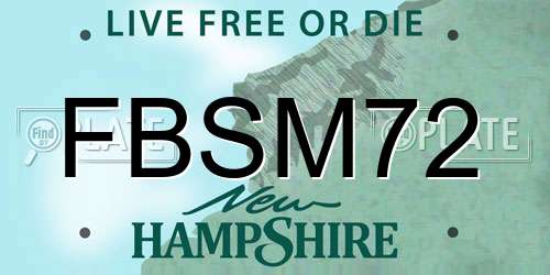 FBSM72 New Hampshire License Plate