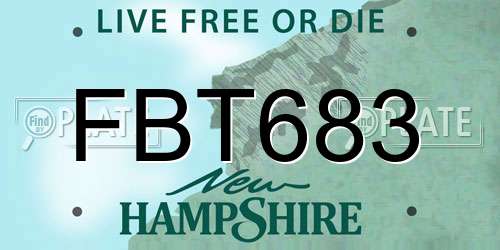 FBT683 New Hampshire License Plate
