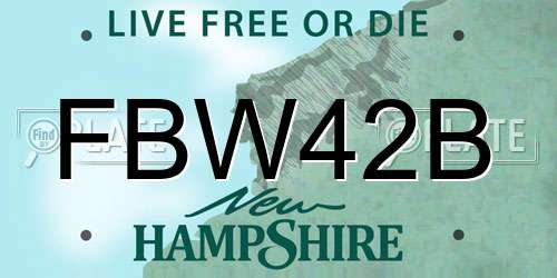 FBW42B New Hampshire License Plate