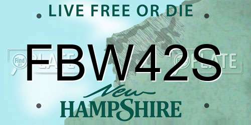 FBW42S New Hampshire License Plate
