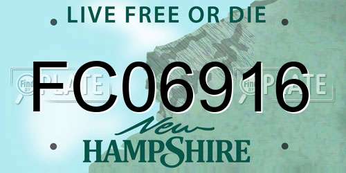 FC06916 New Hampshire License Plate