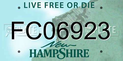 FC06923 New Hampshire License Plate