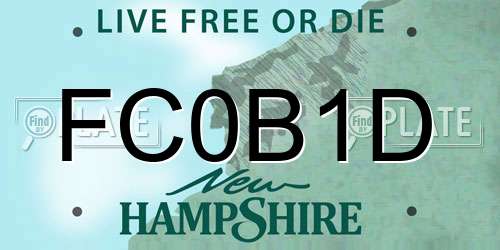 FC0B1D New Hampshire License Plate