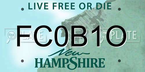 FC0B1O New Hampshire License Plate