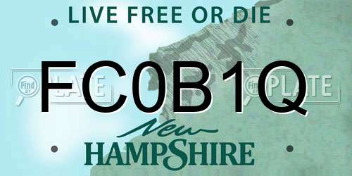FC0B1Q New Hampshire License Plate