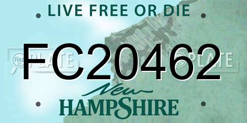 FC20462 New Hampshire License Plate