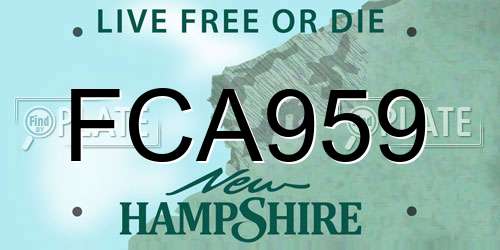FCA959 New Hampshire License Plate
