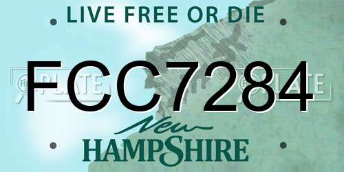 FCC7284 New Hampshire License Plate