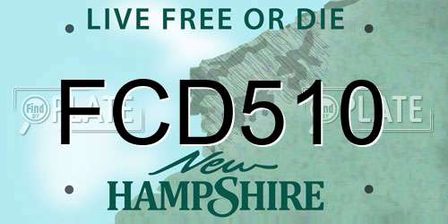 FCD510 New Hampshire License Plate