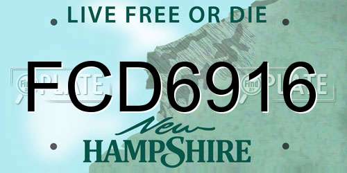 FCD6916 New Hampshire License Plate