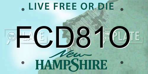 FCD81O New Hampshire License Plate