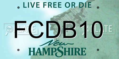 FCDB10 New Hampshire License Plate
