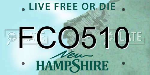 FCO510 New Hampshire License Plate