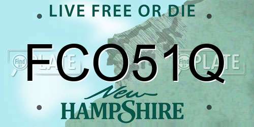 FCO51Q New Hampshire License Plate