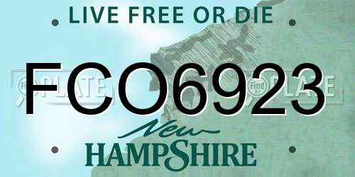 FCO6923 New Hampshire License Plate