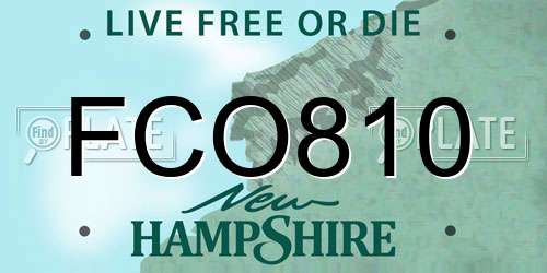 FCO810 New Hampshire License Plate