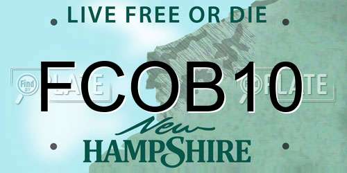 FCOB10 New Hampshire License Plate