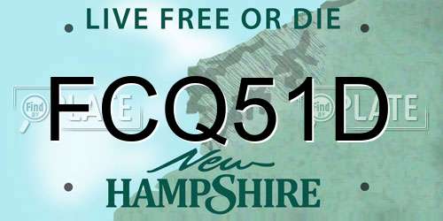 FCQ51D New Hampshire License Plate