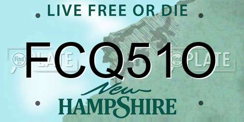 FCQ51O New Hampshire License Plate