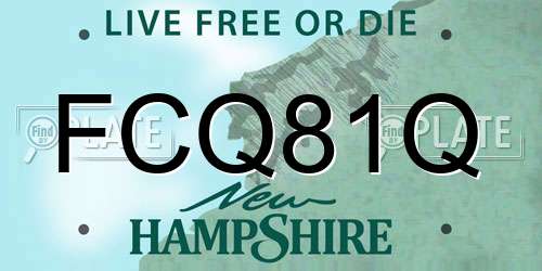 FCQ81Q New Hampshire License Plate