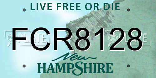 FCR8128 New Hampshire License Plate