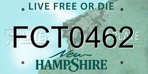 FCT0462 New Hampshire License Plate