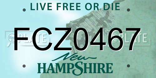FCZ0467 New Hampshire License Plate