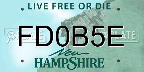 FD0B5E New Hampshire License Plate