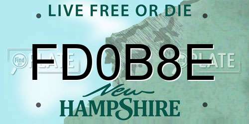 FD0B8E New Hampshire License Plate