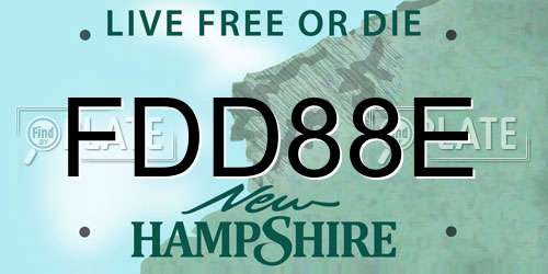 FDD88E New Hampshire License Plate