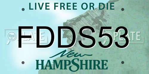 FDDS53 New Hampshire License Plate