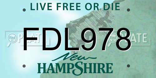 FDL978 New Hampshire License Plate