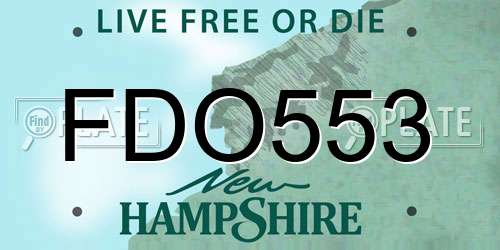FDO553 New Hampshire License Plate