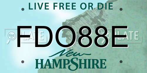 FDO88E New Hampshire License Plate