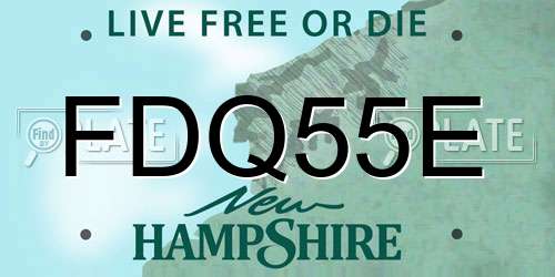 FDQ55E New Hampshire License Plate