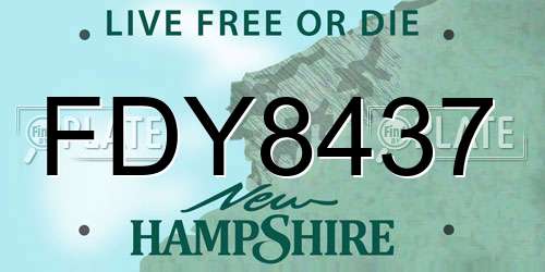 FDY8437 New Hampshire License Plate