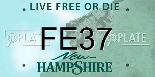 FE37 New Hampshire License Plate