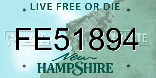 FE51894 New Hampshire License Plate