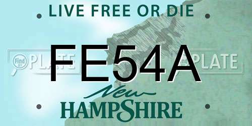 FE54A New Hampshire License Plate