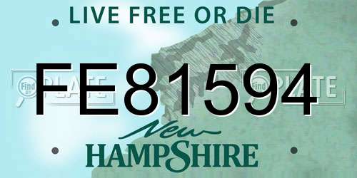 FE81594 New Hampshire License Plate