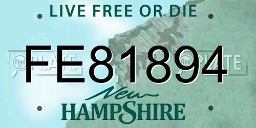 FE81894 New Hampshire License Plate