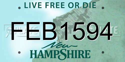 FEB1594 New Hampshire License Plate