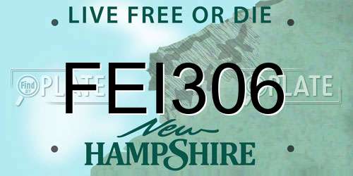 FEI306 New Hampshire License Plate