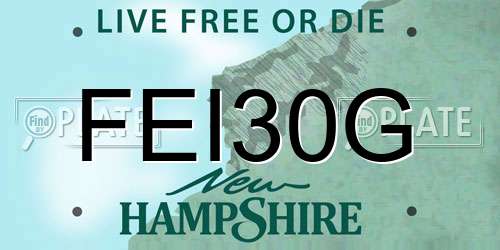 FEI30G New Hampshire License Plate
