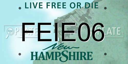 FEIE06 New Hampshire License Plate