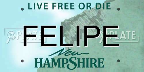 FELIPE New Hampshire License Plate