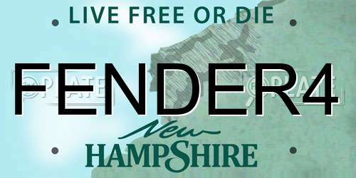 FENDER4 New Hampshire License Plate