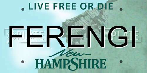 FERENGI New Hampshire License Plate