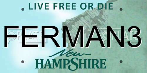 FERMAN3 New Hampshire License Plate