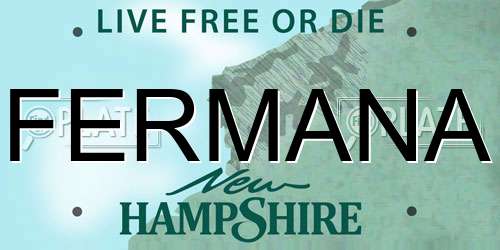 FERMANA New Hampshire License Plate